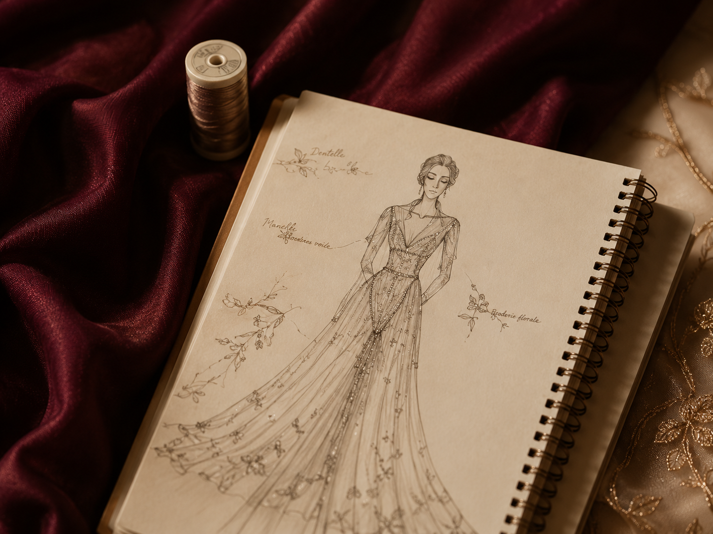 Croquis de création — pièce signature Khaoula Bouabidi